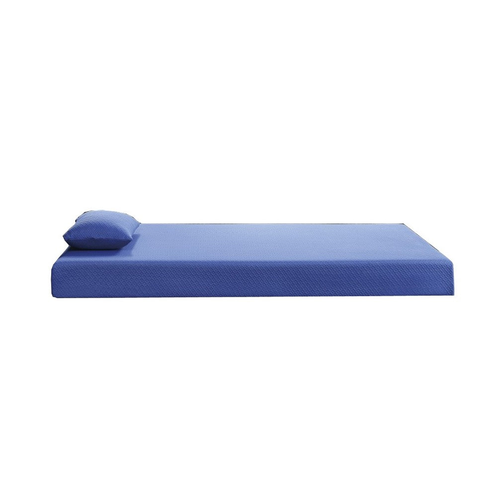 Fia Twin Mattress with 1 Pillow | Charcoal Gel Firm Memory Foam | Blue 7"
