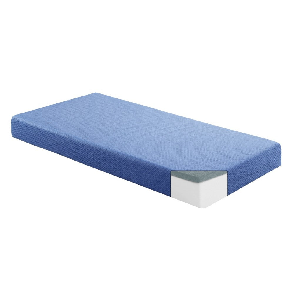 Fia Twin Mattress with 1 Pillow | Charcoal Gel Firm Memory Foam | Blue 7"