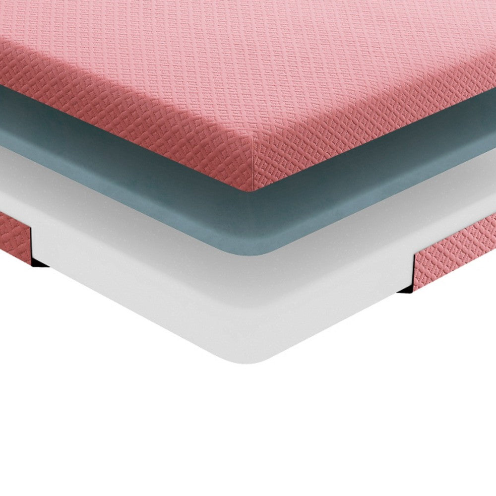 Fia Twin Mattress with 1 Pillow | Charcoal Gel Firm Memory Foam | Pink 7"