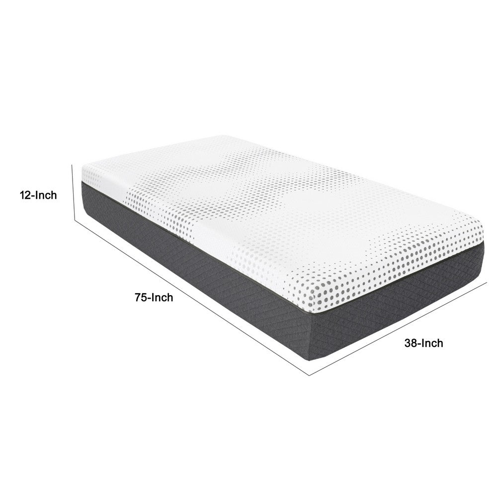Mea Twin Mattress | Cooling Gel Green Tea Memory Foam | 12" Firm Support