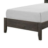 Din Twin Size Bed | Tufted Black Faux Leather Upholstery | Dark Gray