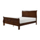 Vele Full Size Sleigh Bed | Louis Philippe Style | Cherry Brown Finish