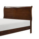 Vele Full Size Sleigh Bed | Louis Philippe Style | Cherry Brown Finish