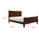 Vele Full Size Sleigh Bed | Louis Philippe Style | Cherry Brown Finish