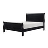 Vele Full Size Sleigh Bed | Louis Philippe Style | Burnished Black