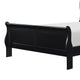 Vele Full Size Sleigh Bed | Louis Philippe Style | Burnished Black