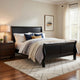 Vele Full Size Sleigh Bed | Louis Philippe Style | Burnished Black