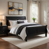 Vele Full Size Sleigh Bed | Louis Philippe Style | Burnished Black