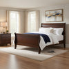 Vele Twin Size Sleigh Bed | Louis Philippe Style | Cherry Brown Finish