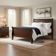 Vele Twin Size Sleigh Bed | Louis Philippe Style | Cherry Brown Finish