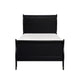 Vele Twin Size Sleigh Bed | Louis Philippe Style | Burnished Black
