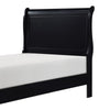 Vele Twin Size Sleigh Bed | Louis Philippe Style | Burnished Black