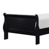 Vele Twin Size Sleigh Bed | Louis Philippe Style | Burnished Black