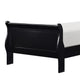Vele Twin Size Sleigh Bed | Louis Philippe Style | Burnished Black