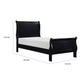 Vele Twin Size Sleigh Bed | Louis Philippe Style | Burnished Black