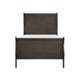 Vele Twin Size Sleigh Bed | Classic Louis Philippe Style | Stained Gray