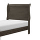 Vele Twin Size Sleigh Bed | Classic Louis Philippe Style | Stained Gray