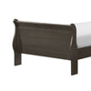 Vele Twin Size Sleigh Bed | Classic Louis Philippe Style | Stained Gray