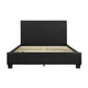 Renz Full Size Bed with Modern Block Panel | Black Faux Leather Upholstery