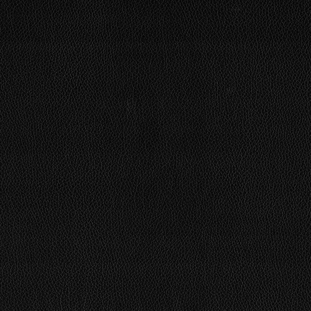 Renz Full Size Bed with Modern Block Panel | Black Faux Leather Upholstery