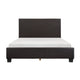 Renz Full Size Bed | Modern Block Panel | Dark Brown Faux Leather Upholstery