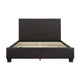 Renz Full Size Bed | Modern Block Panel | Dark Brown Faux Leather Upholstery