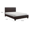 Renz Full Size Bed | Modern Block Panel | Dark Brown Faux Leather Upholstery