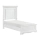 Jena Twin Size Bed | Paneled Frame Moldings | Modern Farmhouse White