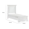 Jena Twin Size Bed | Paneled Frame Moldings | Modern Farmhouse White