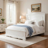 Jena Twin Size Bed | Paneled Frame Moldings | Modern Farmhouse White