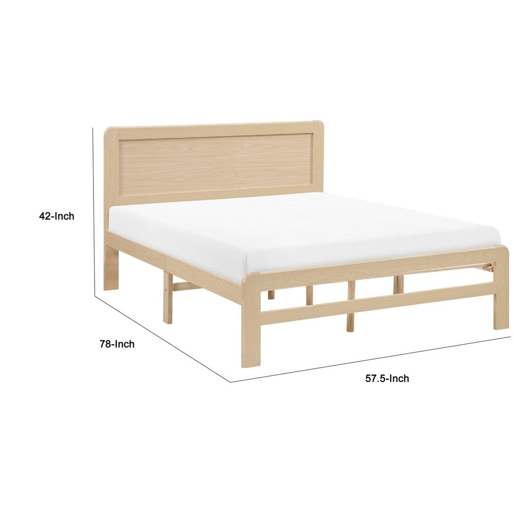 Cary Full Size Platform Bed | Original Scandinavian Style Natural Brown