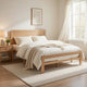 Cary Full Size Platform Bed | Original Scandinavian Style Natural Brown