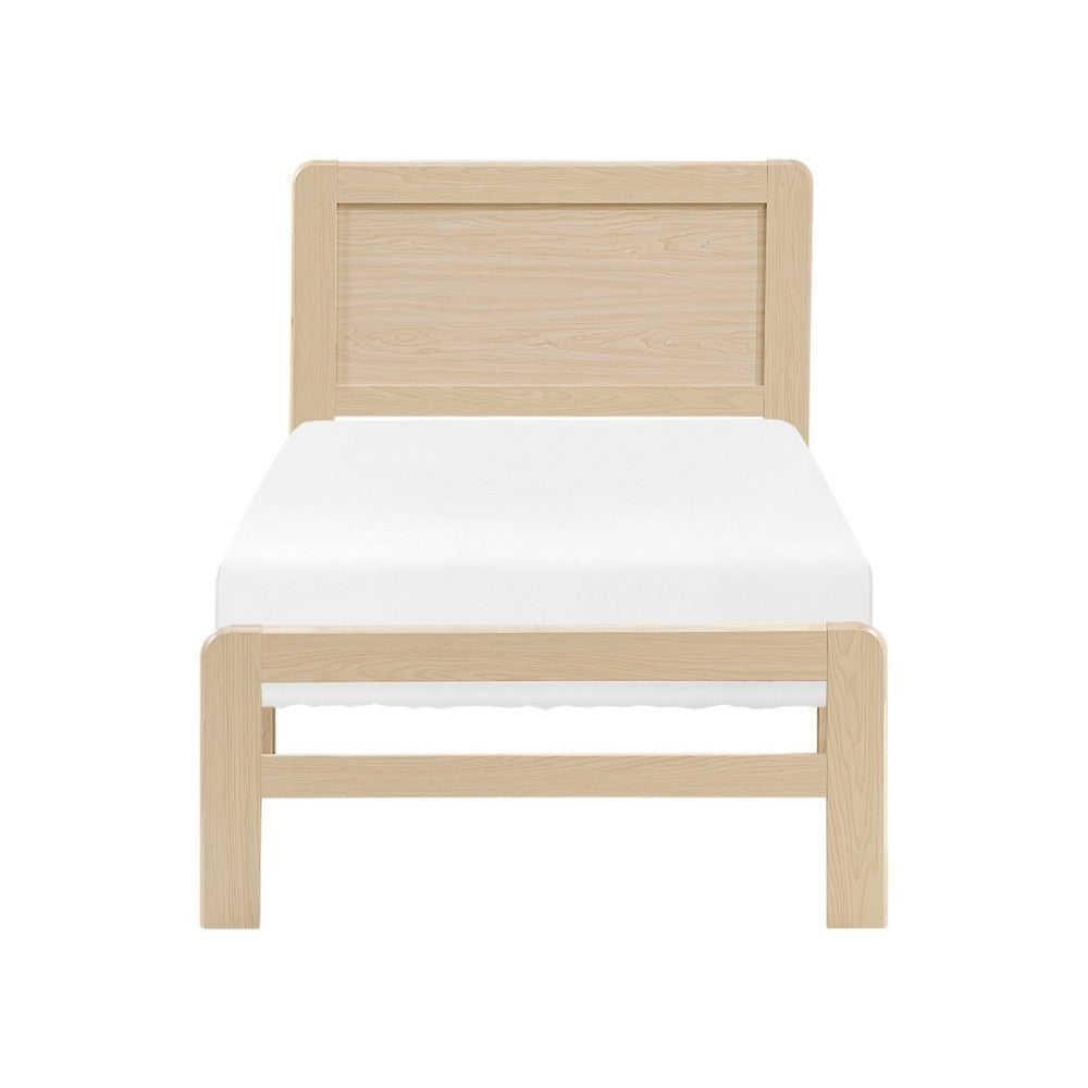 Cary Twin Size Platform Bed | Original Scandinavian Style Natural Brown