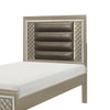 Loy Twin Bed | LED Headboard | Faux Leather Upholstery | Champagne Gray