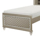 Loy Twin Bed | LED Headboard | Faux Leather Upholstery | Champagne Gray