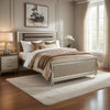 Loy Twin Bed | LED Headboard | Faux Leather Upholstery | Champagne Gray