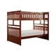 Roe Full Over Full Bunk Bed | Side Ladder & Rails | Dark Cherry Brown