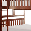 Roe Full Over Full Bunk Bed | Side Ladder & Rails | Dark Cherry Brown