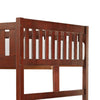 Roe Full Over Full Bunk Bed | Side Ladder & Rails | Dark Cherry Brown