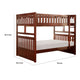 Roe Full Over Full Bunk Bed | Side Ladder & Rails | Dark Cherry Brown