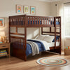 Roe Full Over Full Bunk Bed | Side Ladder & Rails | Dark Cherry Brown