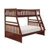 Roe Twin Over Full Bunk Bed | Side Ladder & Rails | Dark Cherry Brown