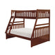 Roe Twin Over Full Bunk Bed | Side Ladder & Rails | Dark Cherry Brown