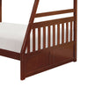 Roe Twin Over Full Bunk Bed | Side Ladder & Rails | Dark Cherry Brown