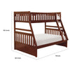 Roe Twin Over Full Bunk Bed | Side Ladder & Rails | Dark Cherry Brown