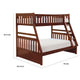 Roe Twin Over Full Bunk Bed | Side Ladder & Rails | Dark Cherry Brown