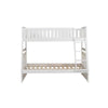 Goe Twin Over Full Bunk Bed | Side Ladder & Rails | Vintage White
