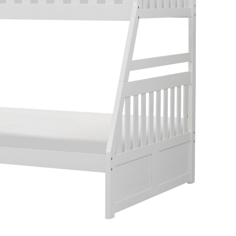 Goe Twin Over Full Bunk Bed | Side Ladder & Rails | Vintage White