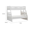 Goe Twin Over Full Bunk Bed | Side Ladder & Rails | Vintage White