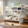 Goe Twin Over Full Bunk Bed | Side Ladder & Rails | Vintage White